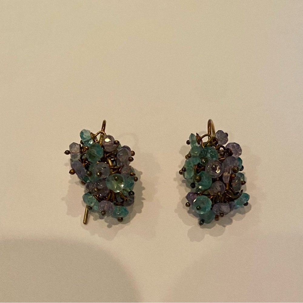 Opal Cluster Drop Earrings w/ 14k Gold Post